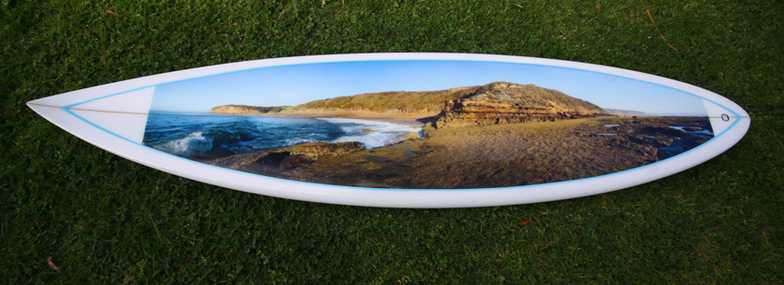 First surfboard photo quality decal, Fistral-North