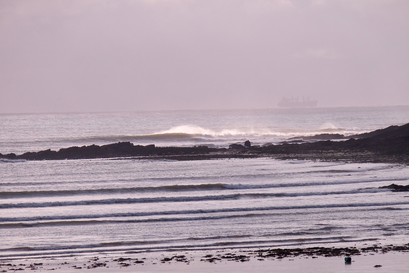 Fun autumn swell at Oxwich Point.