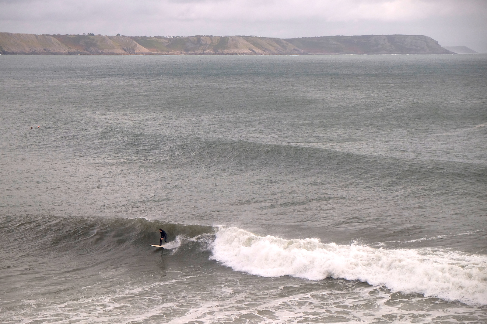 Fun autumn swell at Oxwich Point.