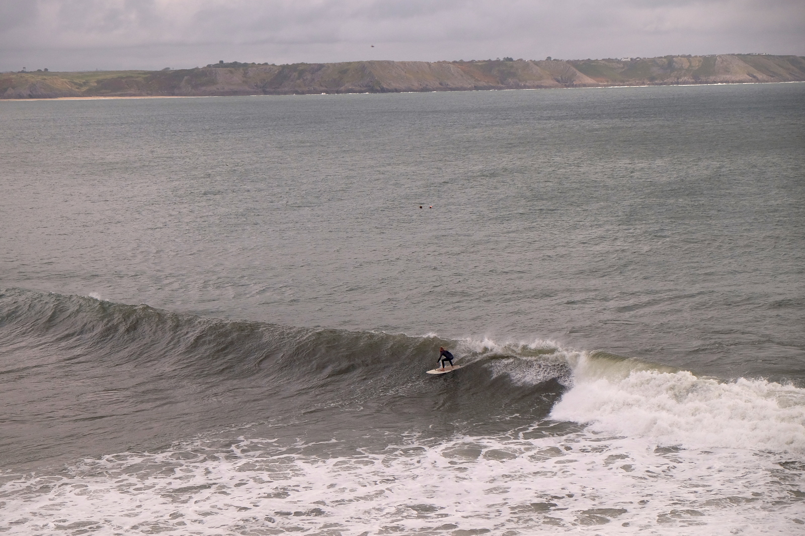 Fun autumn swell at Oxwich Point.
