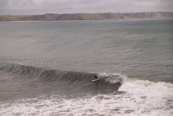 Fun autumn swell at Oxwich Point. photo
