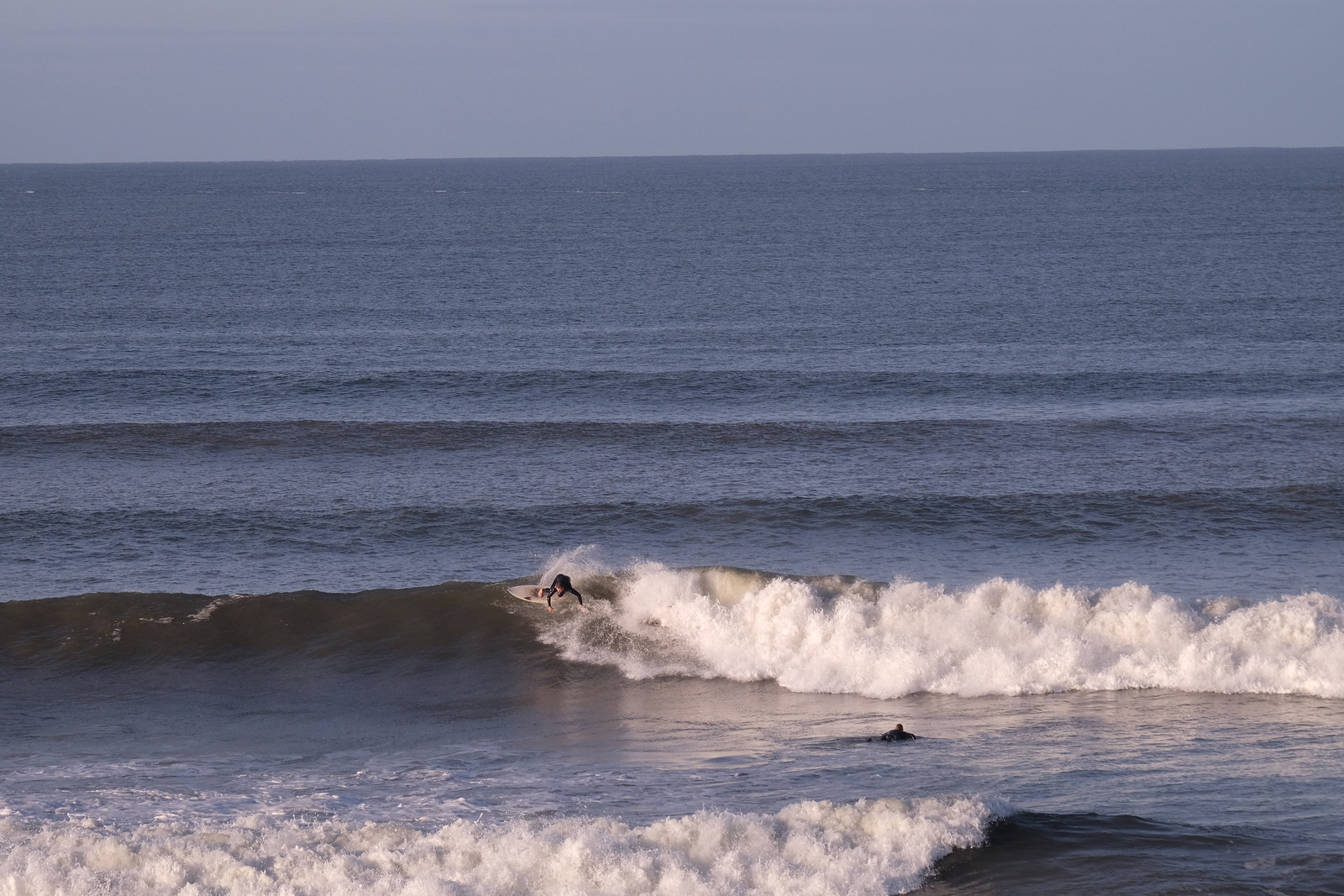 Lovely small autumn swell at Three Peaks, Llangennith