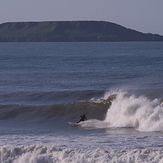 Lovely small autumn swell at Three Peaks, Llangennith