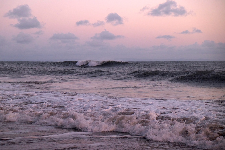 Paddling out on a low neap tide - it's just starting to work., Fall Bay Reef