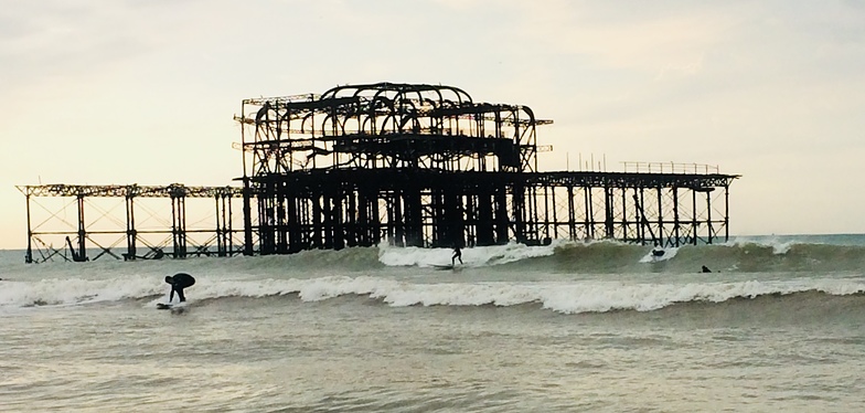 West pier fires sometimes, Brighton