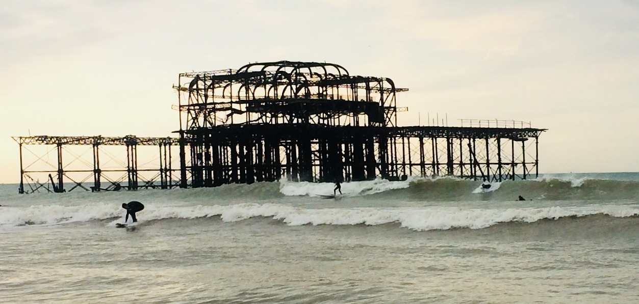 West pier fires sometimes, Brighton