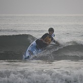 Finn Steiner in th blue Jandal ., Orewa Beach