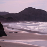 Late spring warm day with good waves, Wharariki Beach