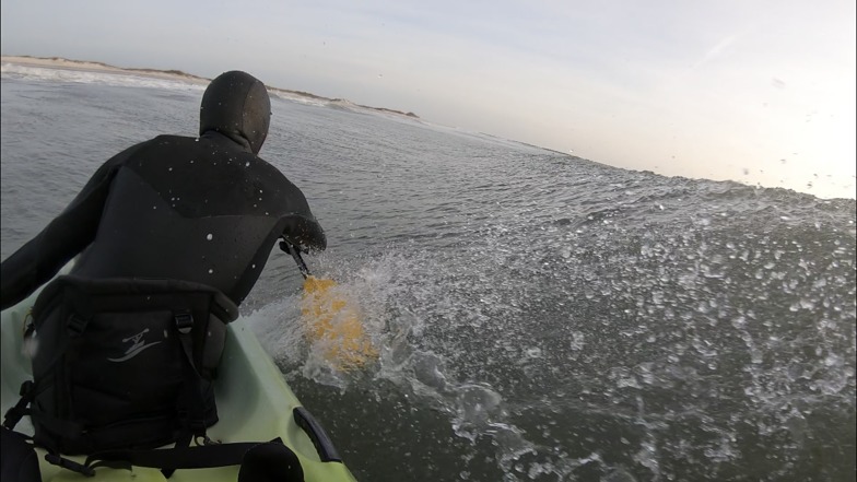 Big green on a mean  right at north end of Masonboro, Masonboro Inlet