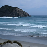 Wharariki late summer sun and surf, Wharariki Beach