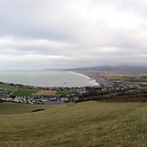 Borth beach and town