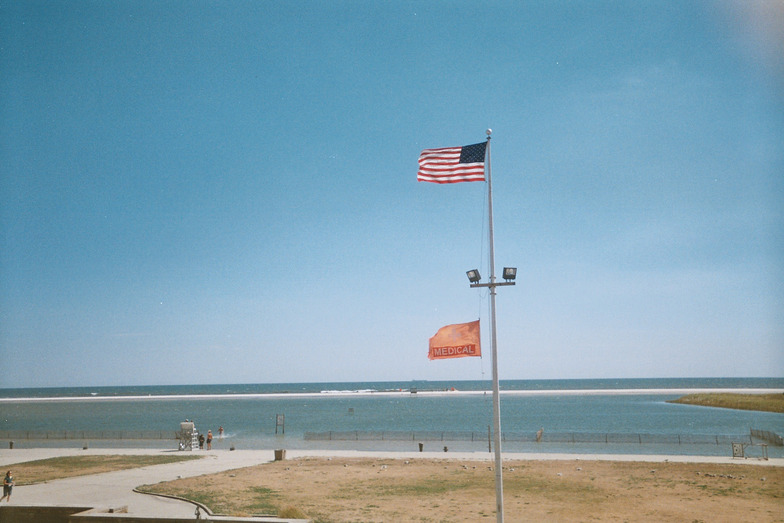 looking out from west bathhouse, Jones Beach State Park