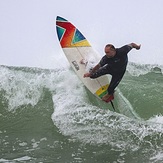 Brent backhand slapping Vic Bay, Victoria Bay