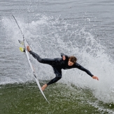 In the air, Steamer Lane-The Slot