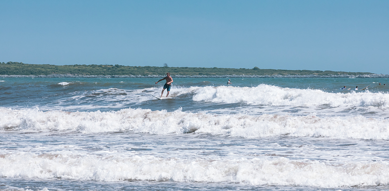 Surfing at Second Beach, Sachuest Beach (2nd Beach)