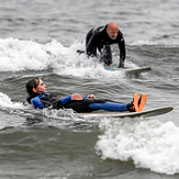 Surfing at Seaton Carew, Hartlepool