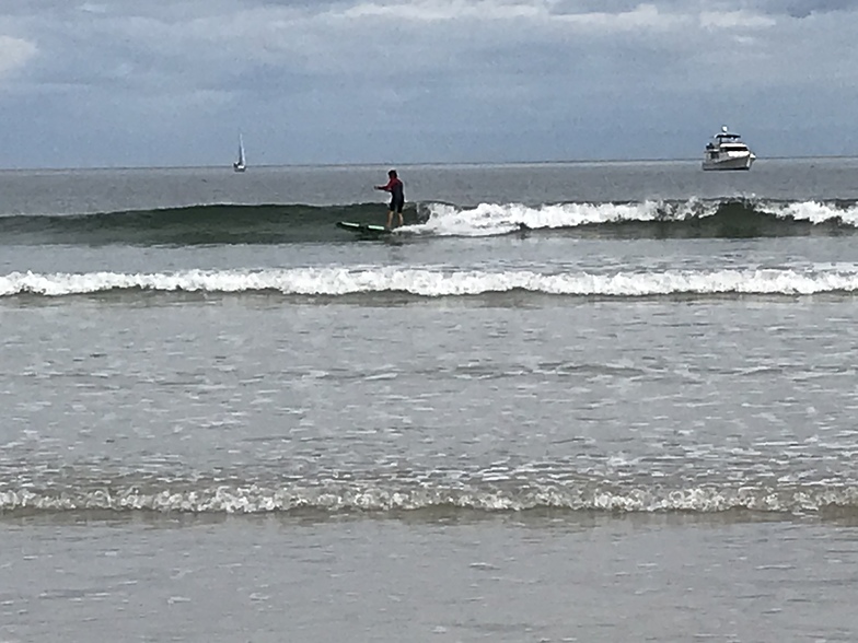 Surfing at North Haven Beach. Adelaide.