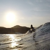 afternoon, fun sesh at Andicuri, a break little over a football field wide, white sand bottom, rideable fun waves and bigger waves year round