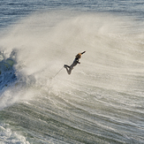 Air surfing at Middle Peak, Steamer Lane-Middle Peak