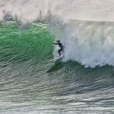 Getting wet at Middle Peak, Steamer Lane-Middle Peak