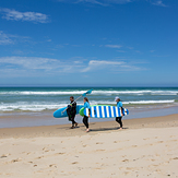 Les cours de surf ont repris., Le Porge