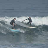 Two surfers coming in, Gillis
