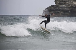 Surfing at Portreath, Portreath Beach photo