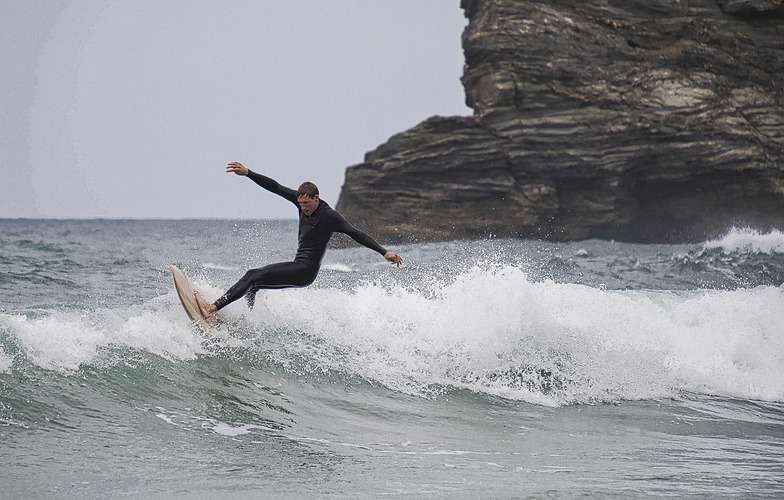 Surfing at Portreath, Portreath Beach