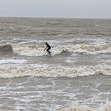 Seb Bearfield looks down the line, Walton-On-The-Naze