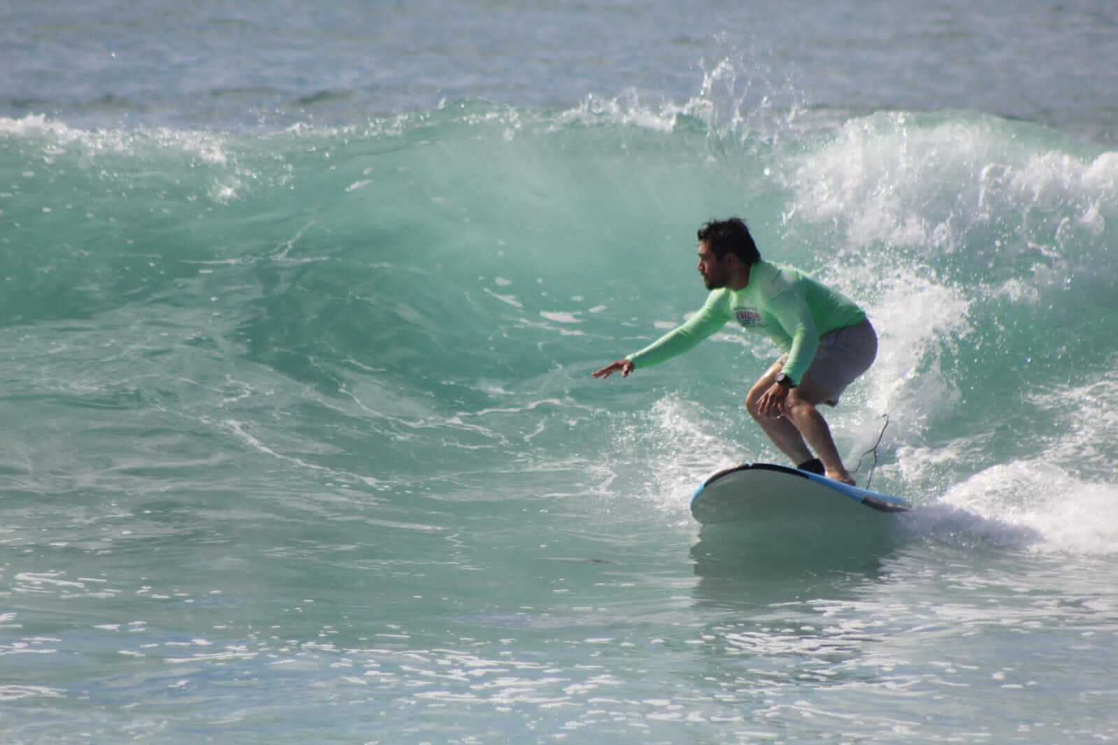 Surf lesson line up, Bahia Chileno