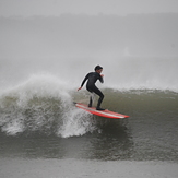 Standing into the lip, Oxwich Bay