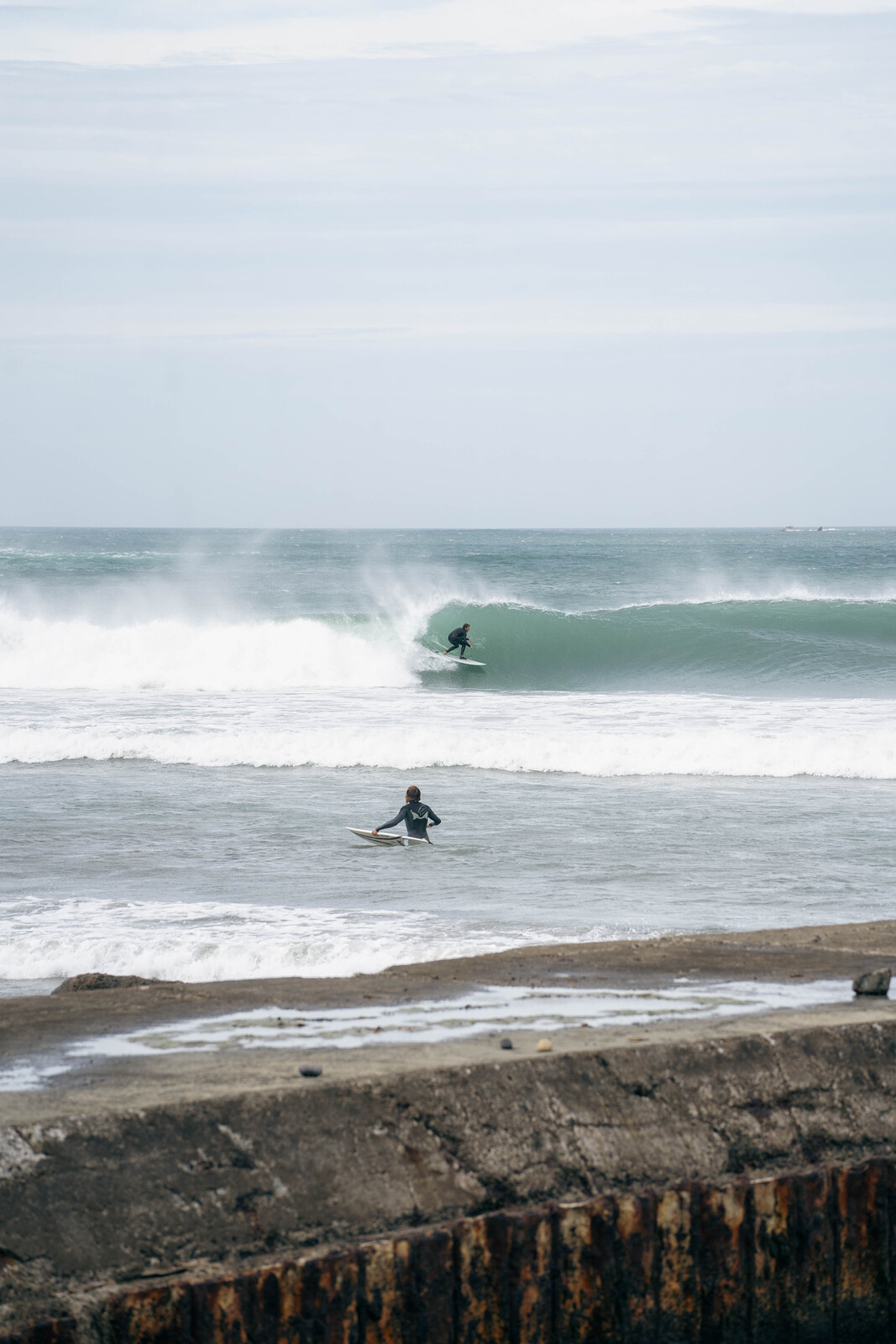 Barrel found at left hand point, Lyall Bay
