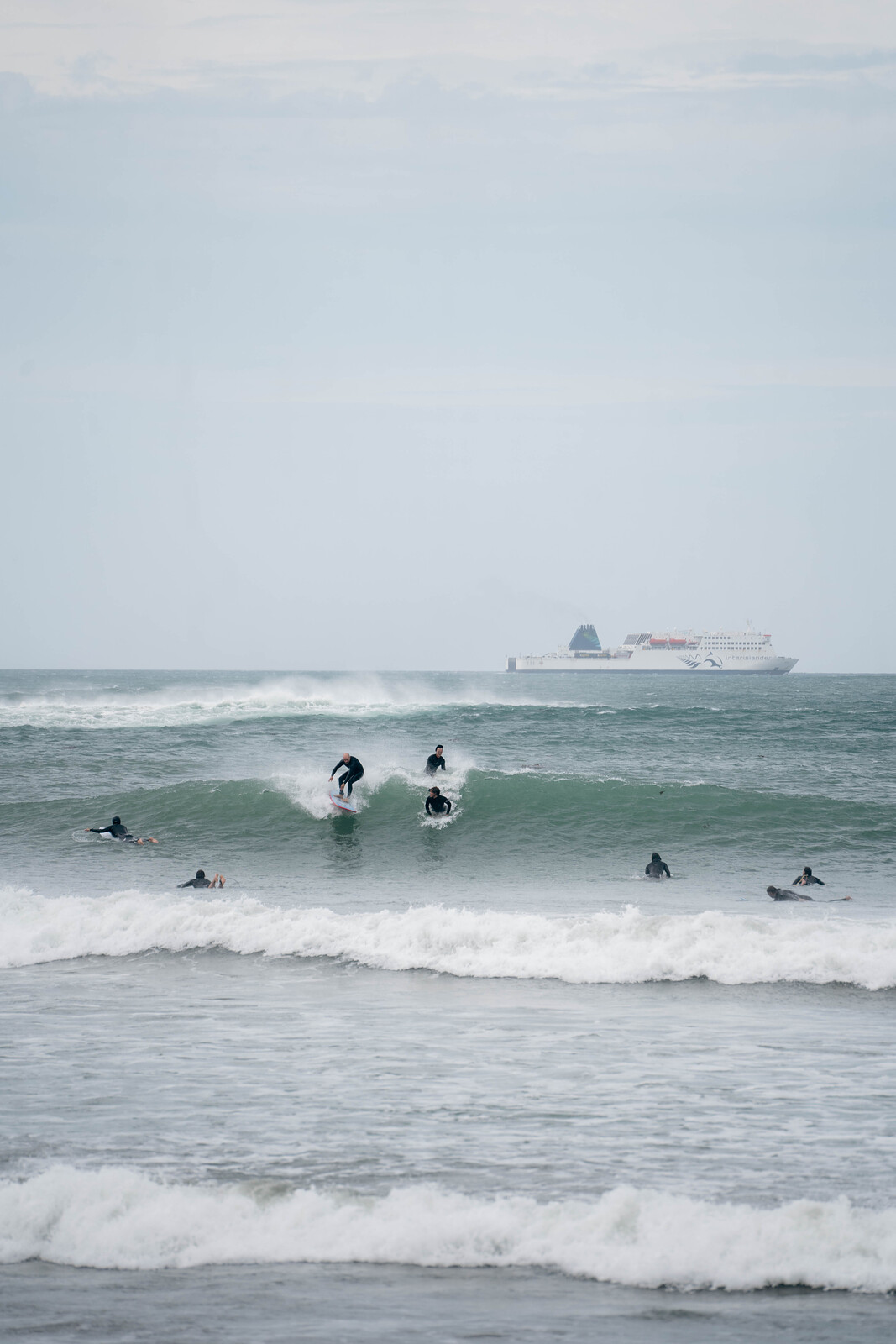 Busy at The Wall, Lyall Bay