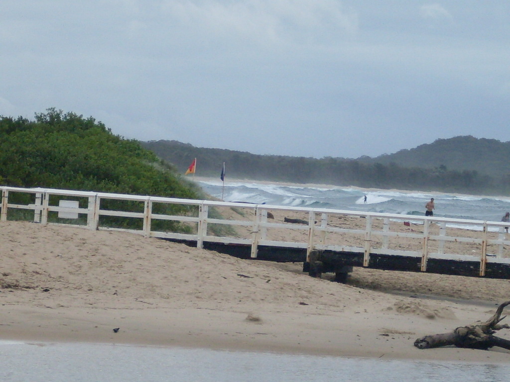over the bridge, onto the breakers, Crescent Head