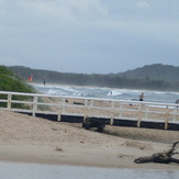 over the bridge, onto the breakers, Crescent Head