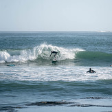 Bit of energy stacking up on the point, Lyall Bay