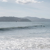 A rare image of surfers waiting for a set, Eastbourne