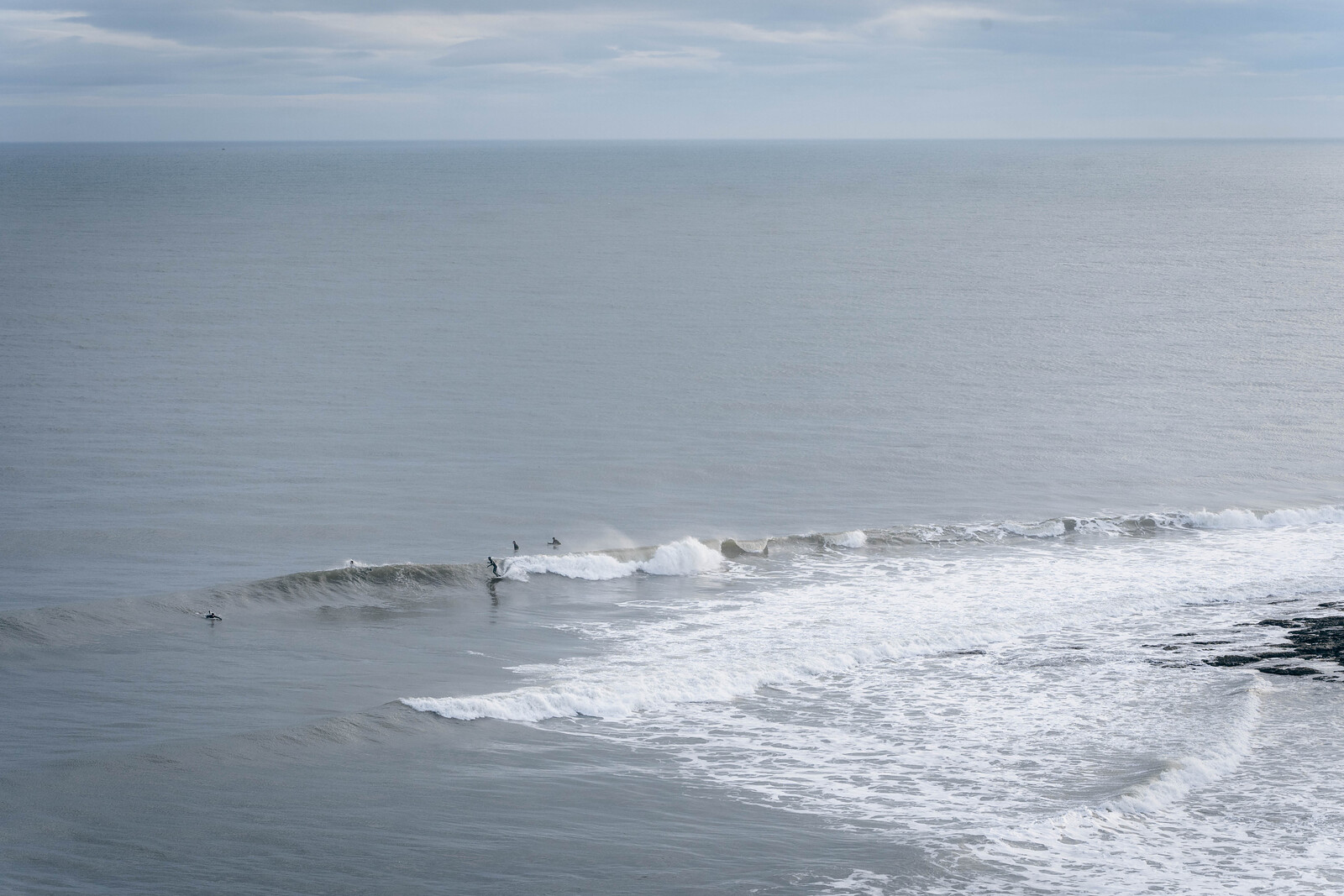 Trying to beat the section, Pease Bay