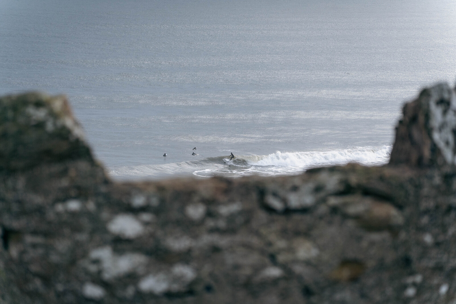 Stepping up the face, Pease Bay