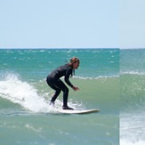 disfrutando las olas con mi hija, Rada Tilly