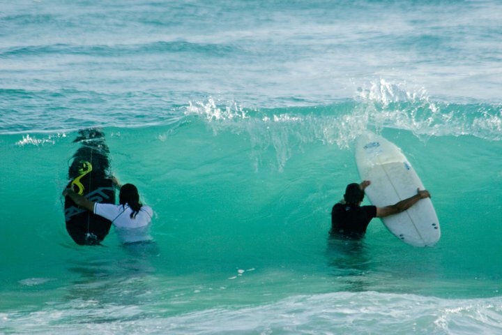 Santi y Berni entrando a Macao.., Playa del Macao