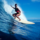 Kathy at "The Bowl", Hanalei Bay