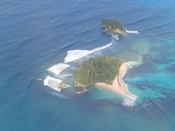 Narimu Island aerial view, Narimu and Buro Reefs photo