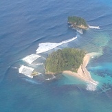 Narimu Island aerial view, Narimu and Buro Reefs