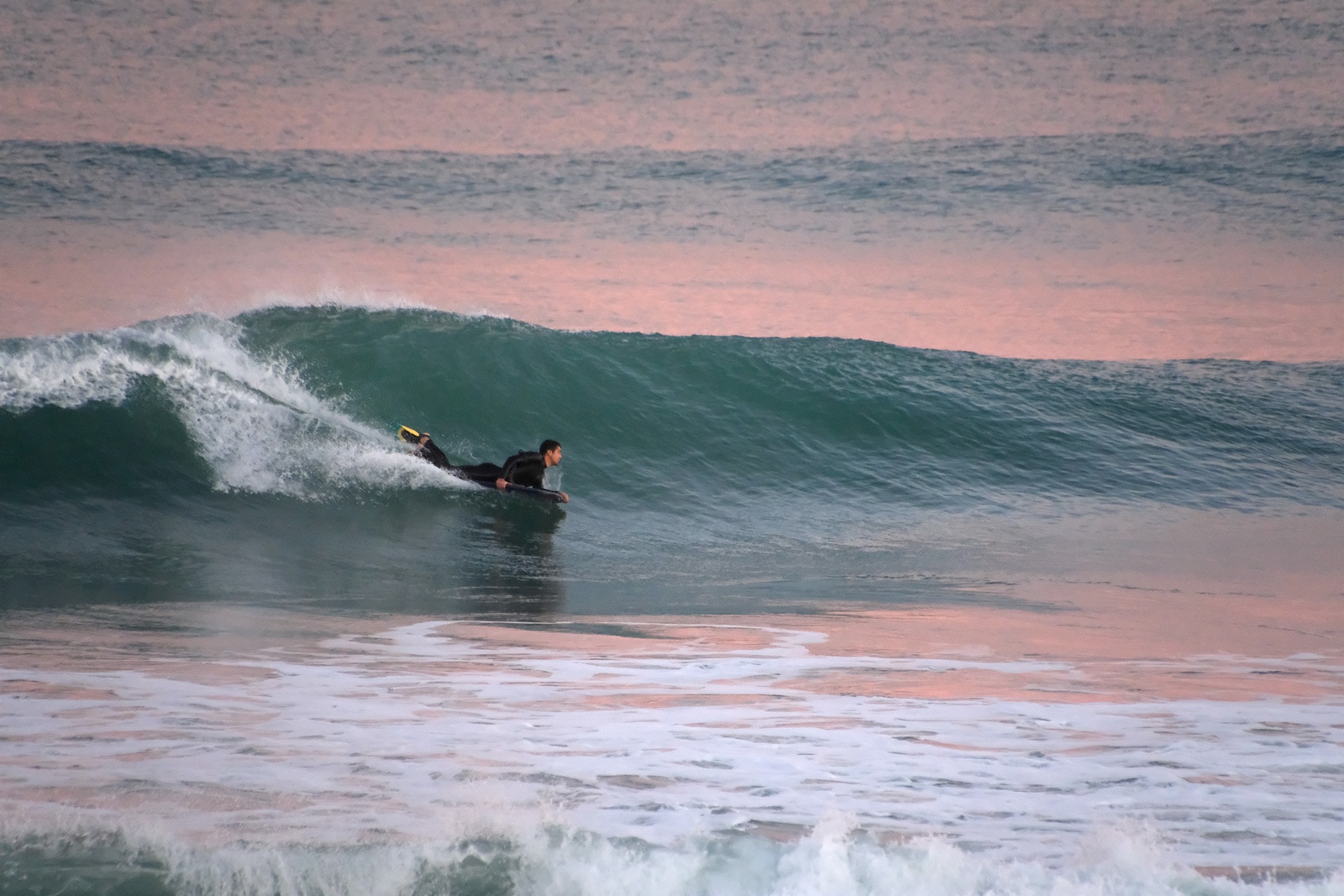 Evening glassy surf at Wainui Beach, Wainui Beach - Whales