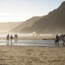 Surfing at Caswell Bay, Gower