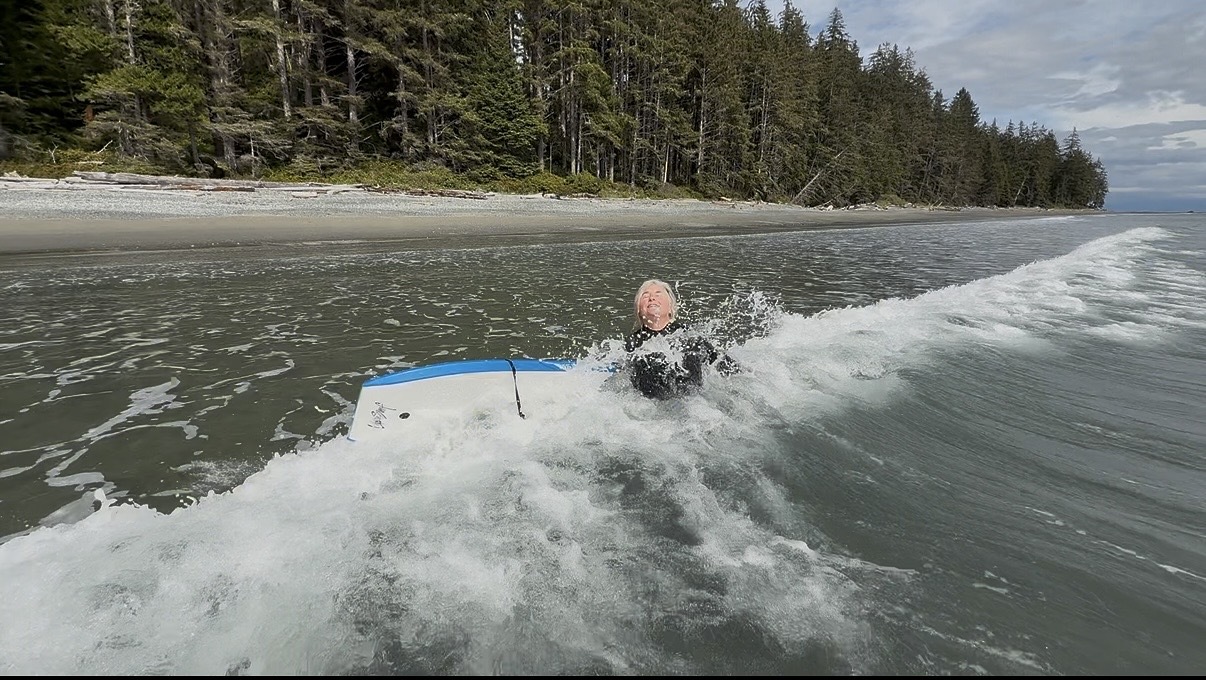 Boogie boarding at China Beach