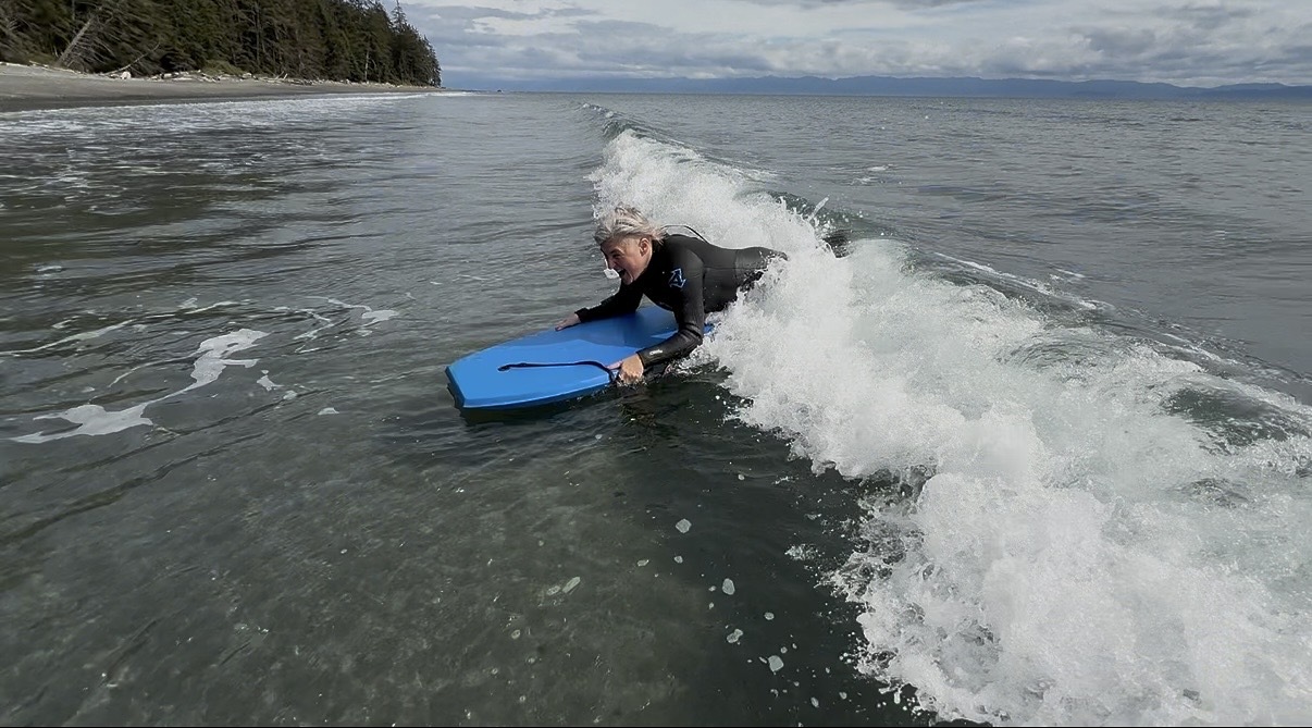 Boogie boarding at China Beach