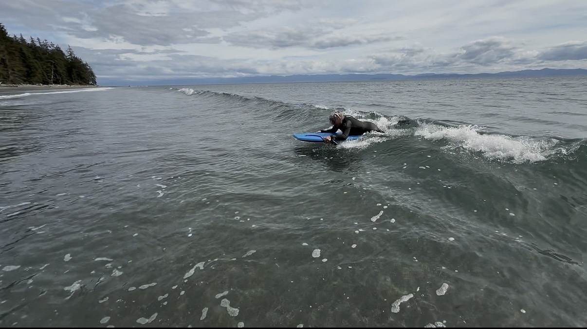 Boogie boarding at China Beach