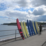Lining up the surf boards, Cullen